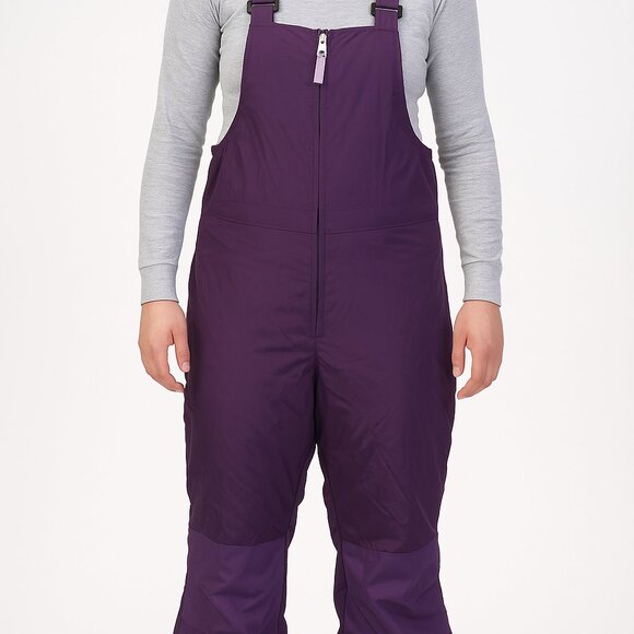 Lands End Girls 10 Purple Insulated Winter Snow Bib Overall Pants - Picture 1 of 10